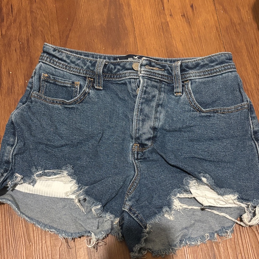 Hollister Blue Distressed Jean Shorts